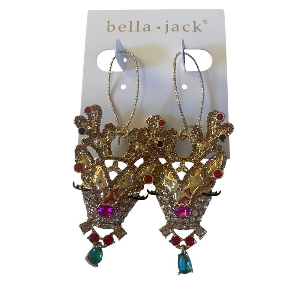 Gold Filigree Jeweled Reindeer Earrings. These are adorable!